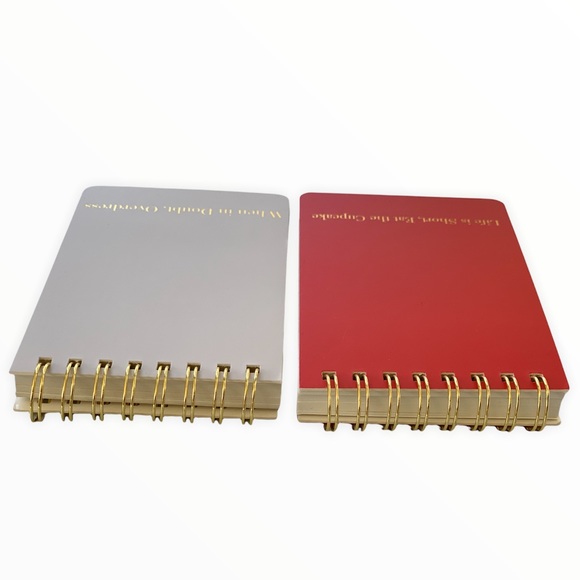 Set of Two Gold Embossed Lined Spiral Notebooks 3" x 4.5", New In Box - Picture 8 of 11